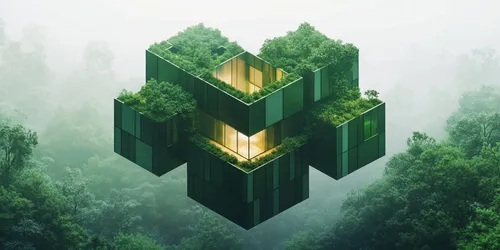 small forrest shaped like a Bazel queries logo